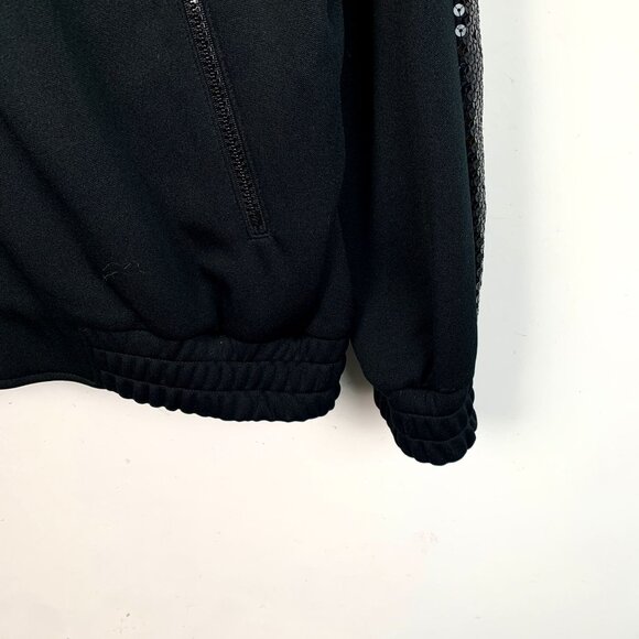 Celine Black Sequin-Embellished Track Jacket With Zipper Pockets & High Collar - Picture 4 of 8